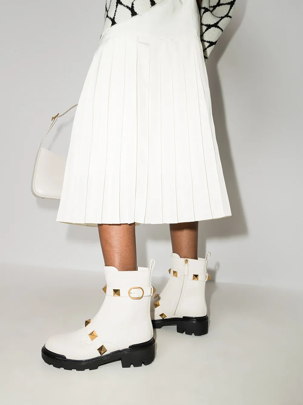 Valentino Garavani Roman Stud Biker Boots