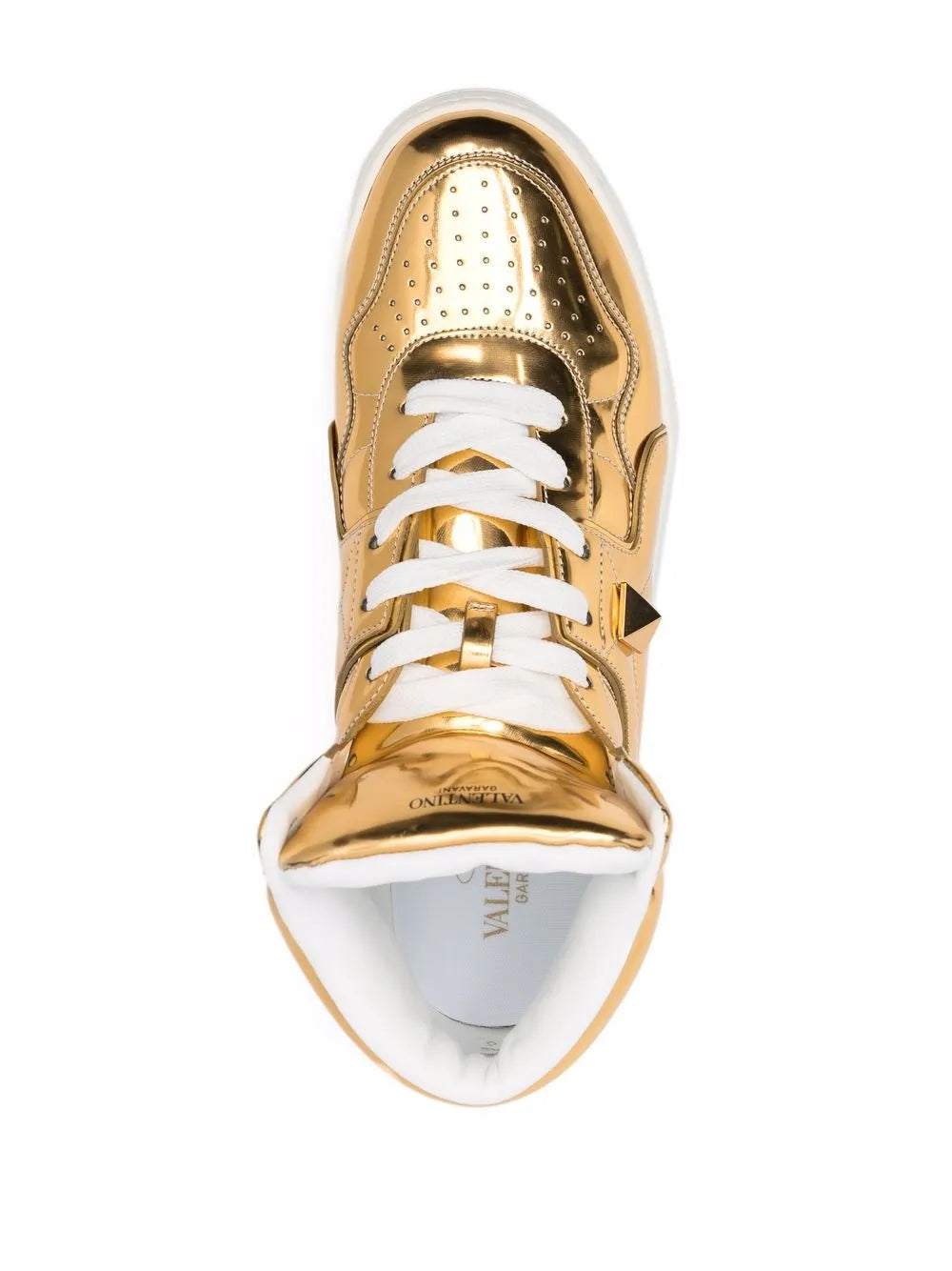 Valentino Garavani Metallic-Effect Lace-Up Sneakers – Bluefly