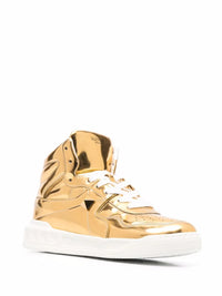 Valentino Garavani Metallic-Effect Lace-Up Sneakers