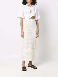 Valentino Garavani High-Waisted Heavy Lace Skirt