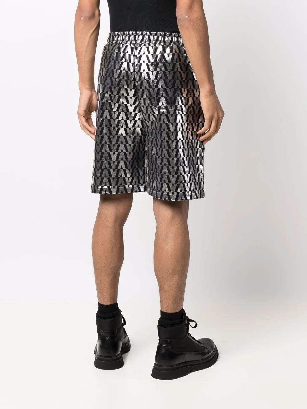Valentino Garavani High-Shine Monogram Shorts