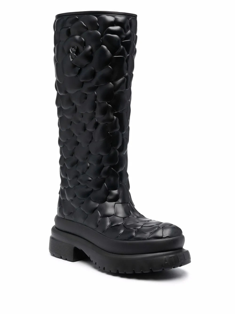 Valentino Garavani Atelier Floral-Embossed Mid-Calf Rain Boots