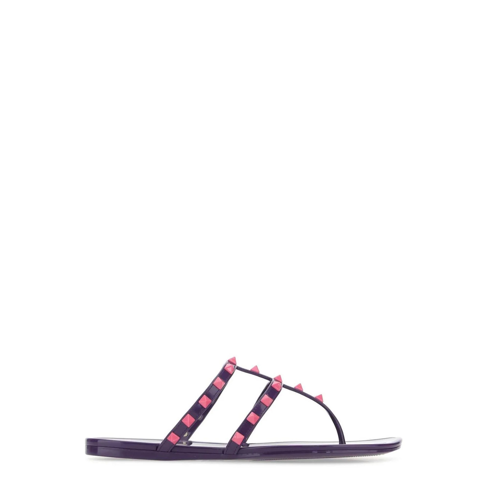 Valentino Garavani Rockstud Slip-On Sandals 36 Purple,Pink