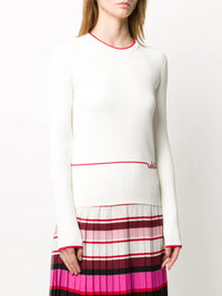 Valentino Embroidered Logo Ribbed Jumper