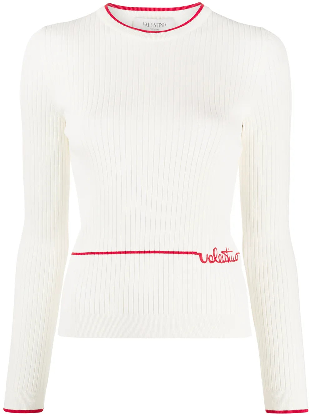 Valentino Embroidered Logo Ribbed Jumper