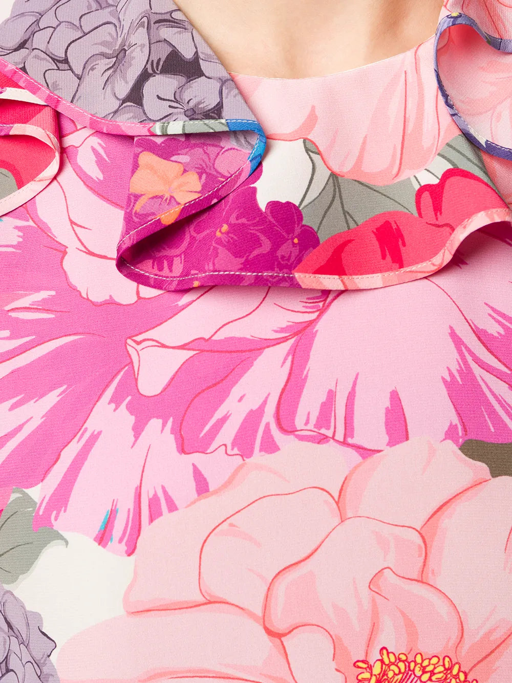 Valentino Garavani Floral Print Ruffled Dress