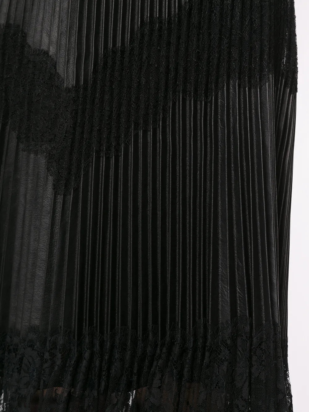 Valentino Garavani Pleated Lace Trim Midi Skirt