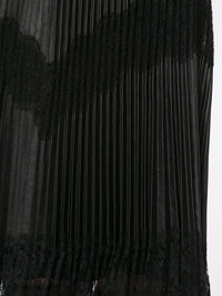Valentino Garavani Pleated Lace Trim Midi Skirt