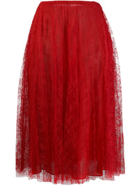 Valentino Garavani Pleated Chantilly Lace Skirt