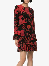 Valentino Garavani Floral Print Long-Sleeve Minidress