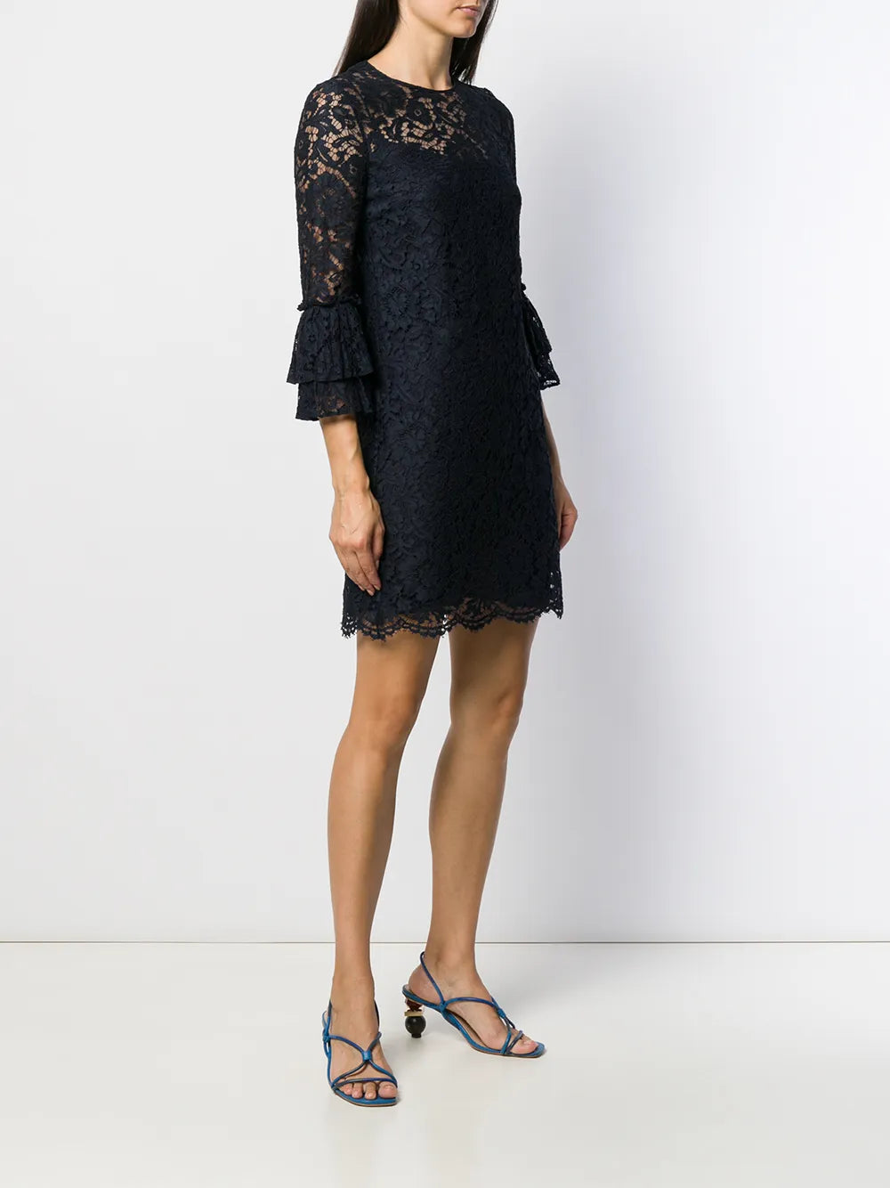Valentino Garavani Flared Floral Lace Mini Dress