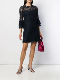 Valentino Garavani Flared Floral Lace Mini Dress