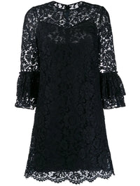 Valentino Garavani Flared Floral Lace Mini Dress