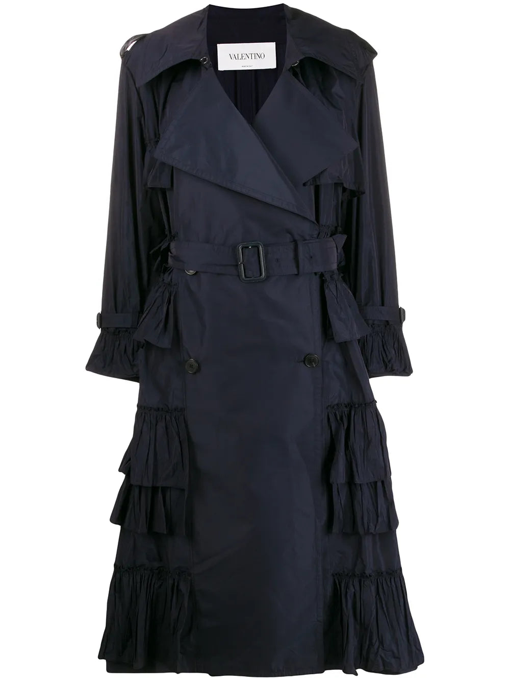 Valentino Garavani Double-Breasted Tiered Trench Coat