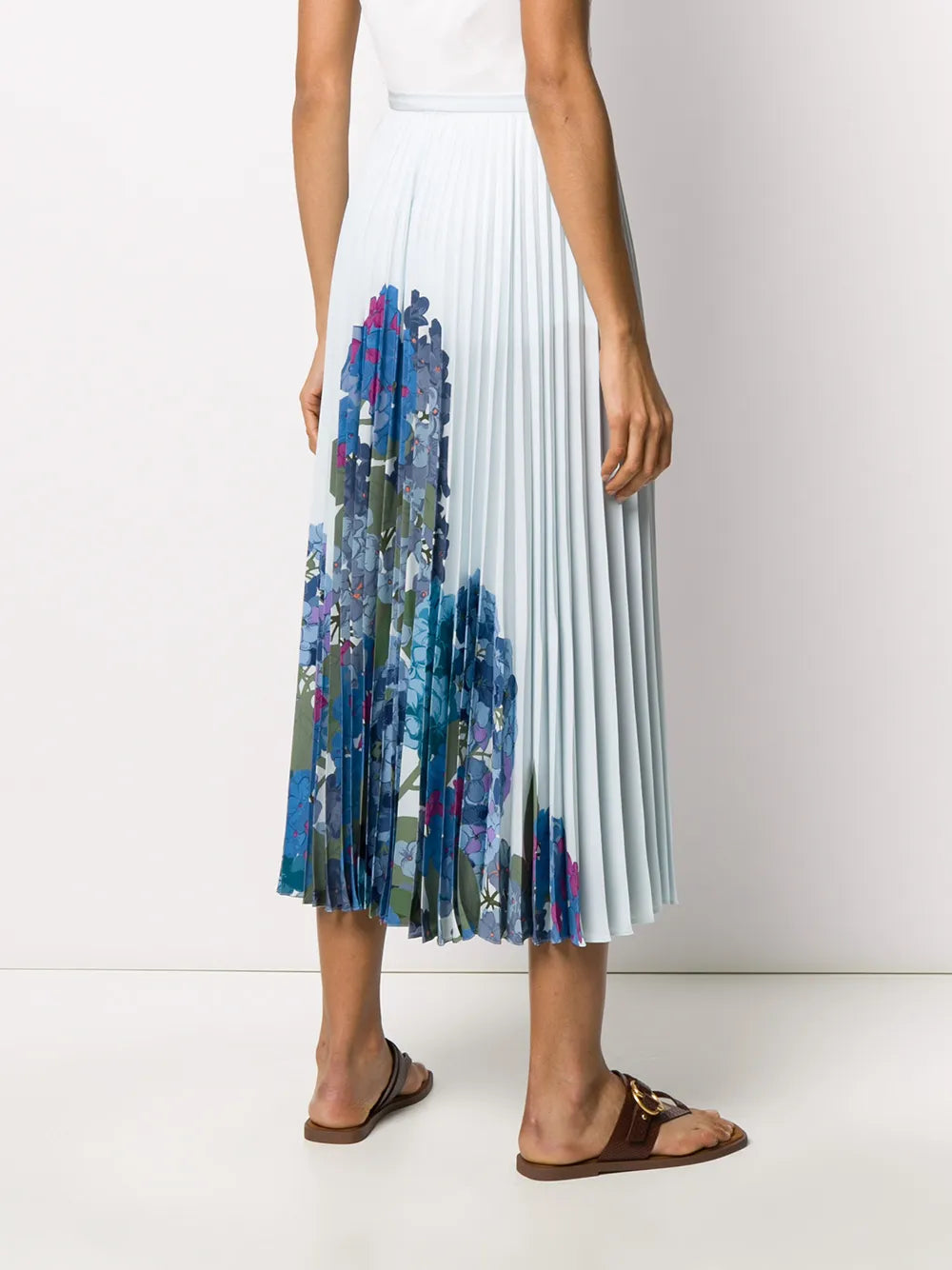 Valentino Garavani Floral Print Pleated Midi Skirt