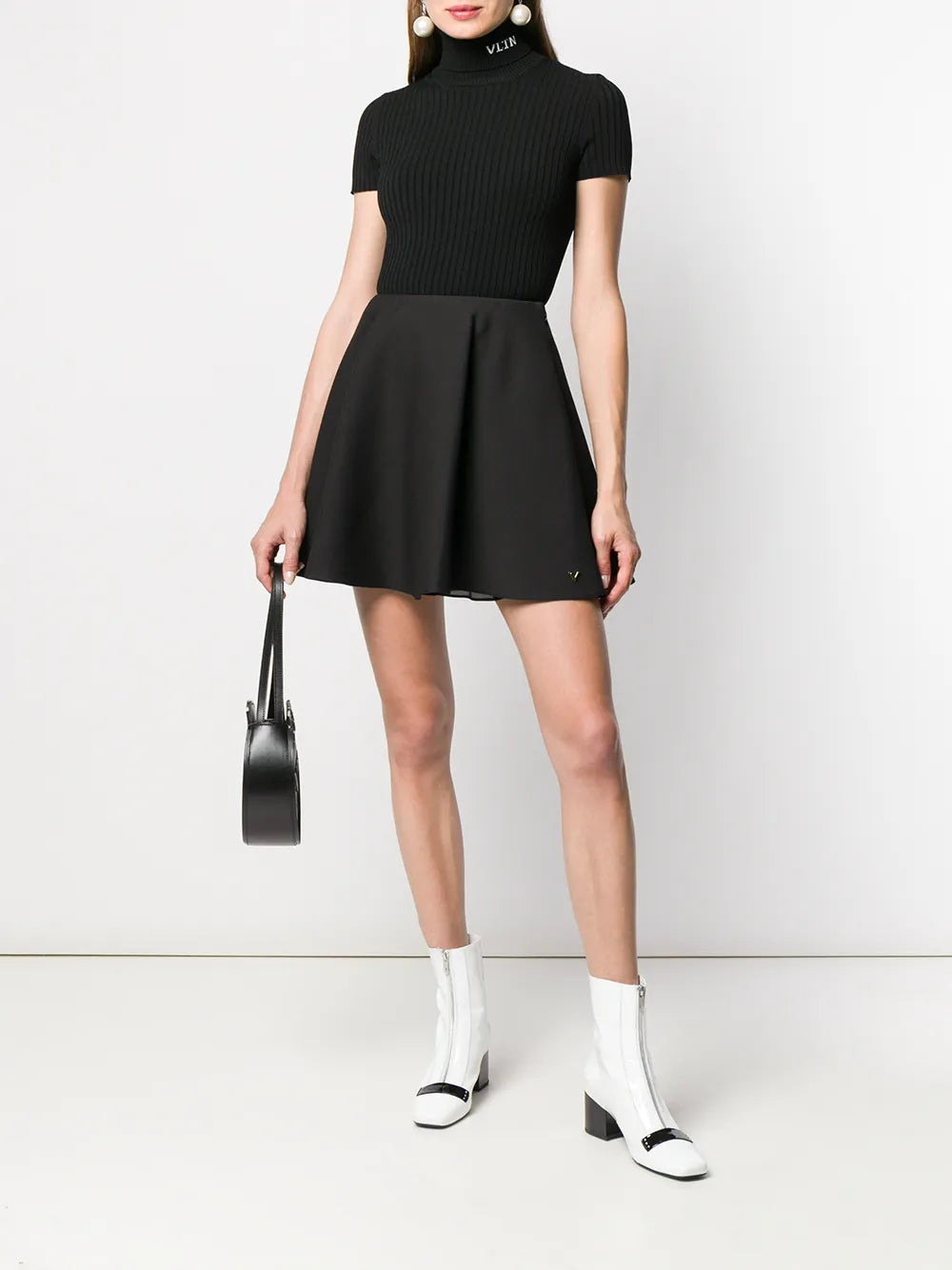 Valentino Garavani Flounced Crepe Skirt