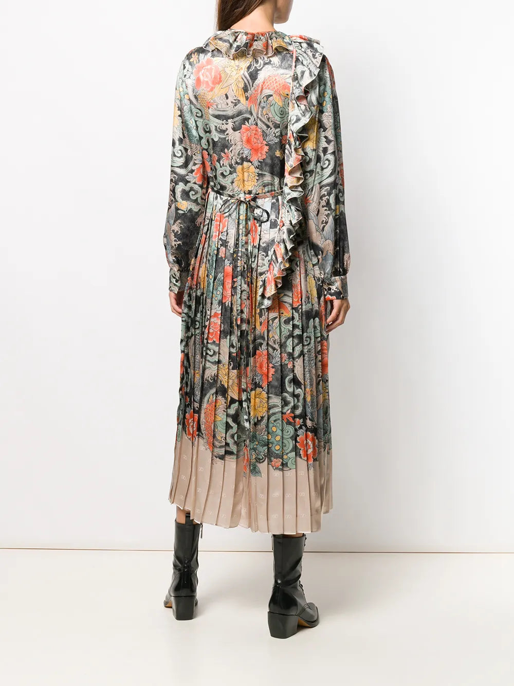 Valentino Garavani Oriental Print Satin Dress
