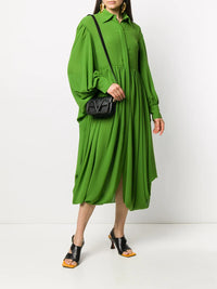 Valentino Garavani Gathered Hem Pleated Shirt Dress