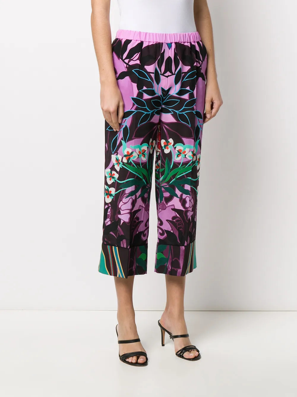 Valentino Garavani Mirrored Orchid Print Culottes