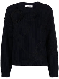 Valentino Garavani Floral-Embroidered Knitted Jumper