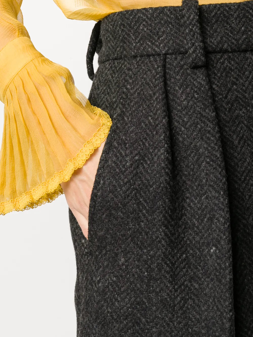 Valentino Garavani Tailored Herringbone Trousers