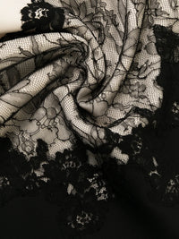 Valentino Garavani Lace-Embellished Shift Dress 40 Black,Ivory