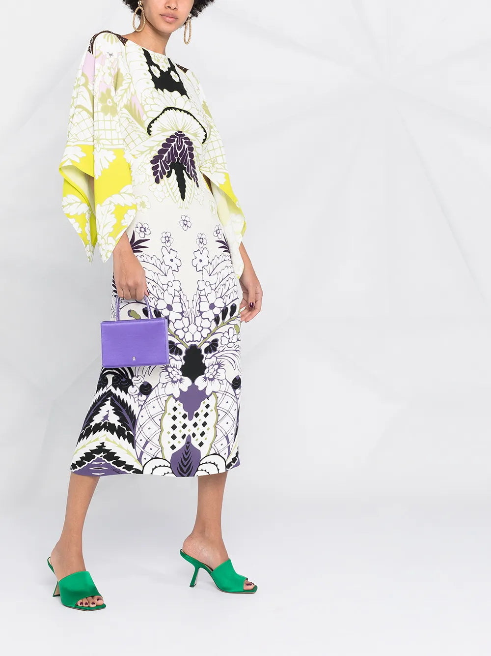 Valentino Garavani Tropical Word Arazzo Kaftan Dress