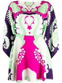 Valentino Garavani World Arazzo-Print Mini Dress 40 Ametista,Blue,Radiant Orc