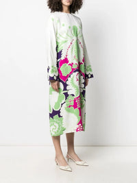 Valentino Garavani Floral Print Silk Midi Dress
