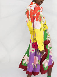 Valentino Garavani Pleated Floral-Print Midi Dress