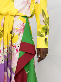 Valentino Garavani Pleated Floral-Print Midi Dress