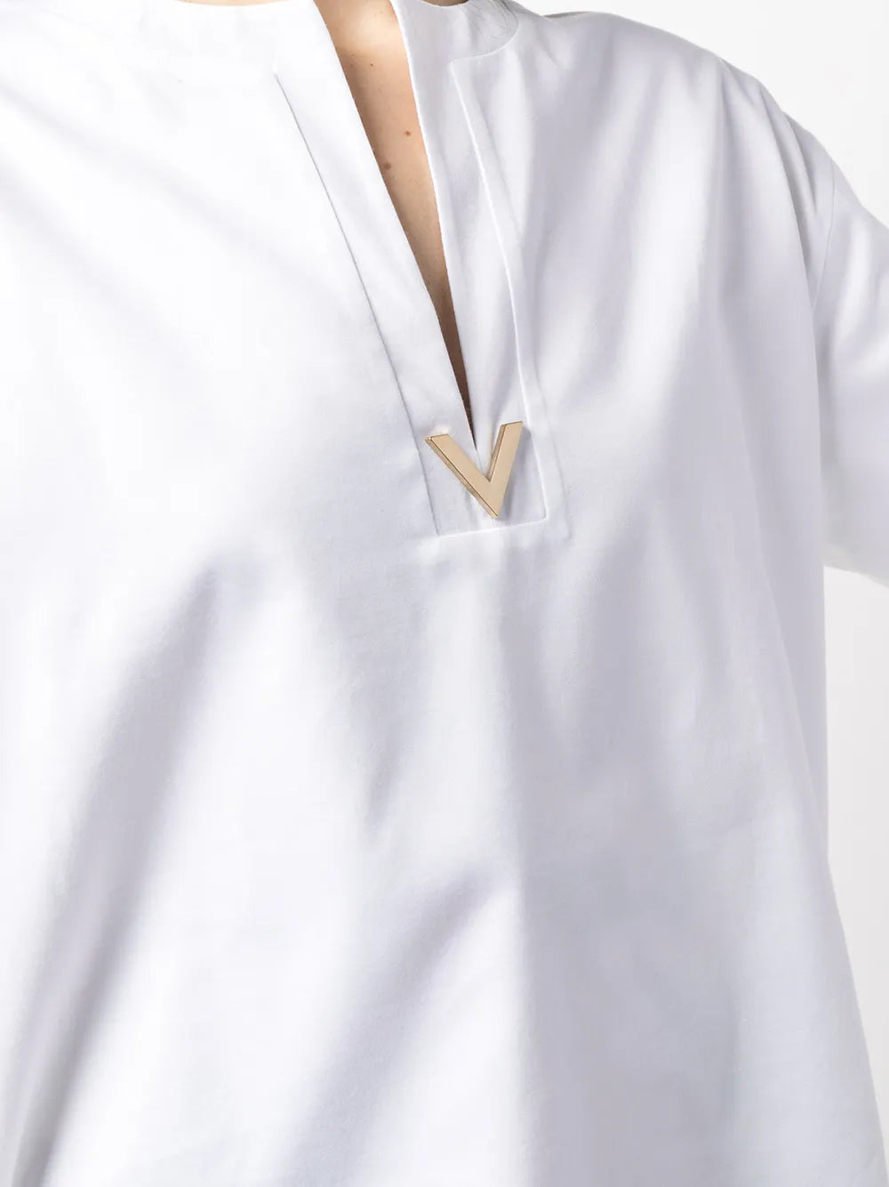 Valentino Vgold Split Neck Blouse
