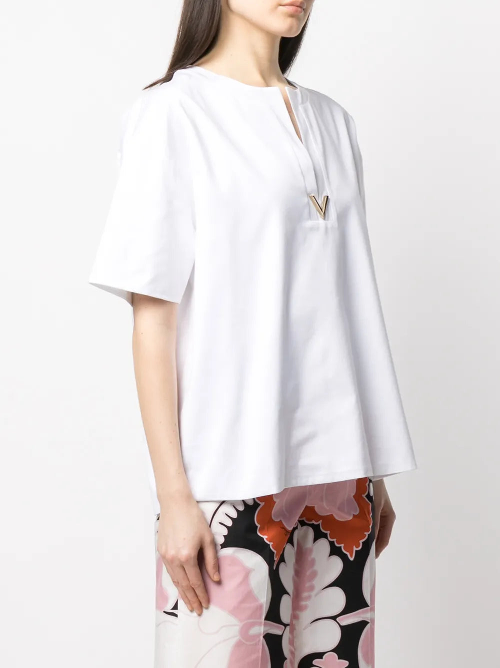 Valentino Vgold Split Neck Blouse