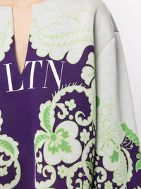 Valentino Garavani Vltn Floral-Print Sweatshirt Regular 0 (XS) Ametista,Blue,Radiant Orc