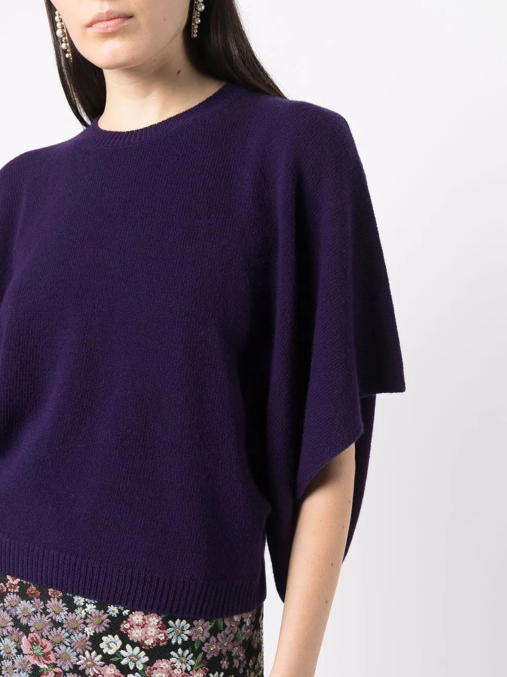 Valentino Garavani Batwing-Sleeve Knitted Top