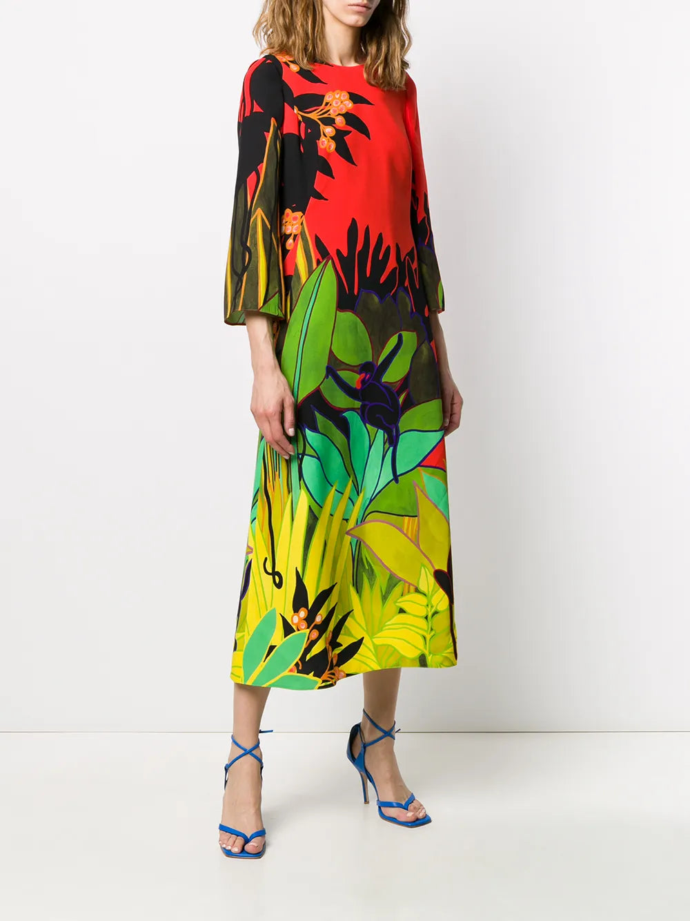 Valentino Garavani Monkey Forest Print Midi Dress
