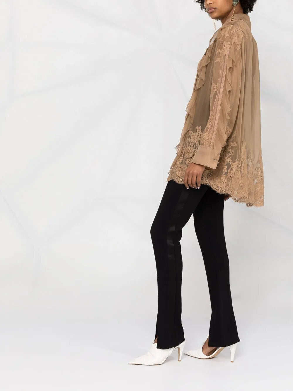Valentino Garavani Ruffle-Trim Silk Blouse