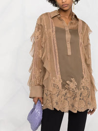 Valentino Garavani Ruffle-Trim Silk Blouse