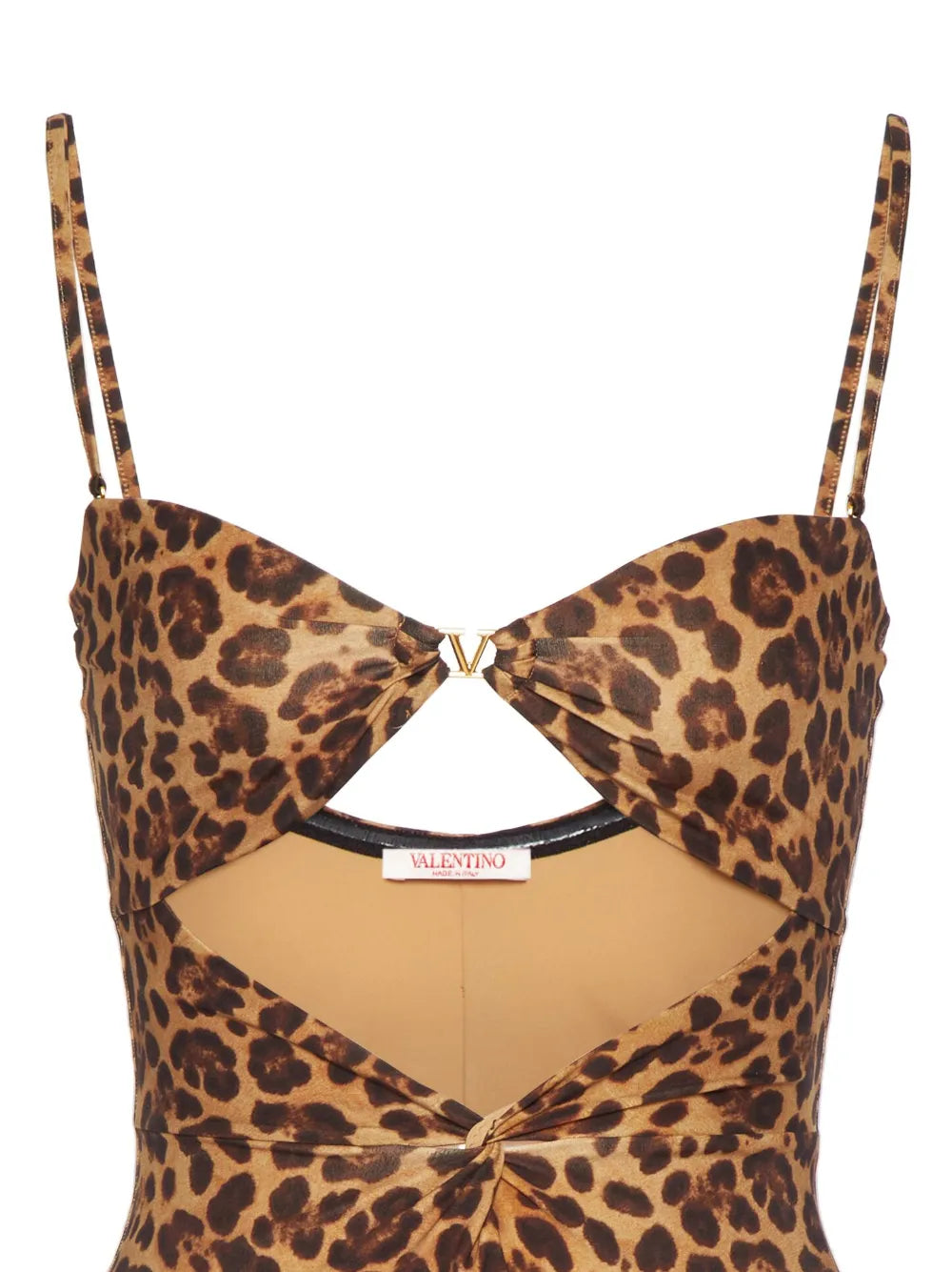 Valentino Animalier Leopard Cutout-Detail Swimsuit