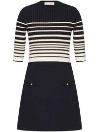 Valentino Striped Lurex Minidress Regular 10 (M) Blue