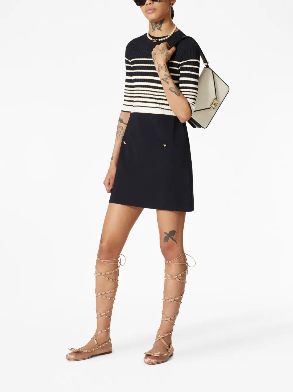 Valentino Striped Lurex Minidress