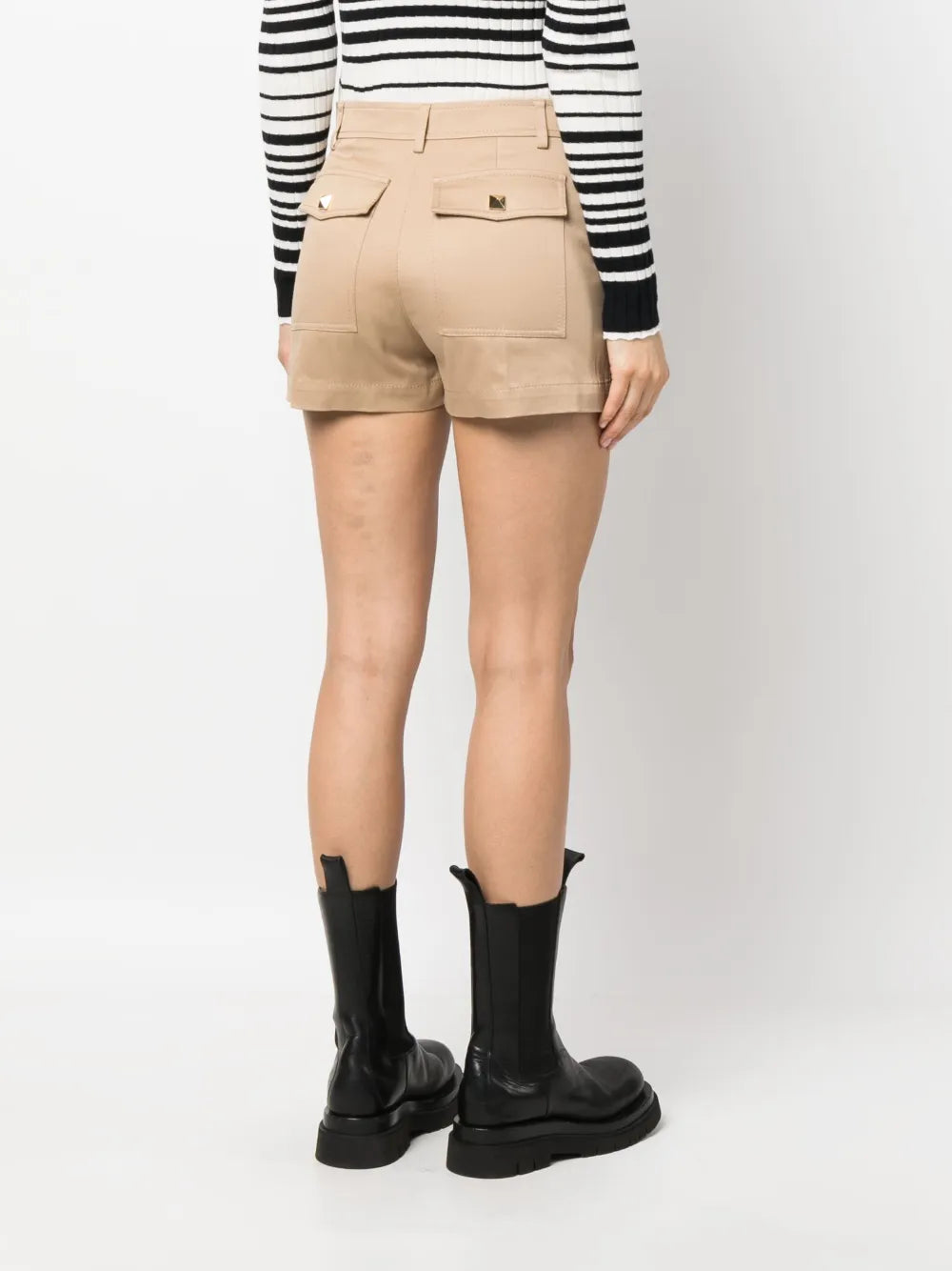Valentino Garavani Rockstud High-Waisted Shorts