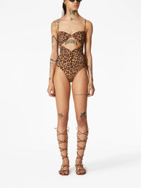 Valentino Animalier Leopard Cutout-Detail Swimsuit