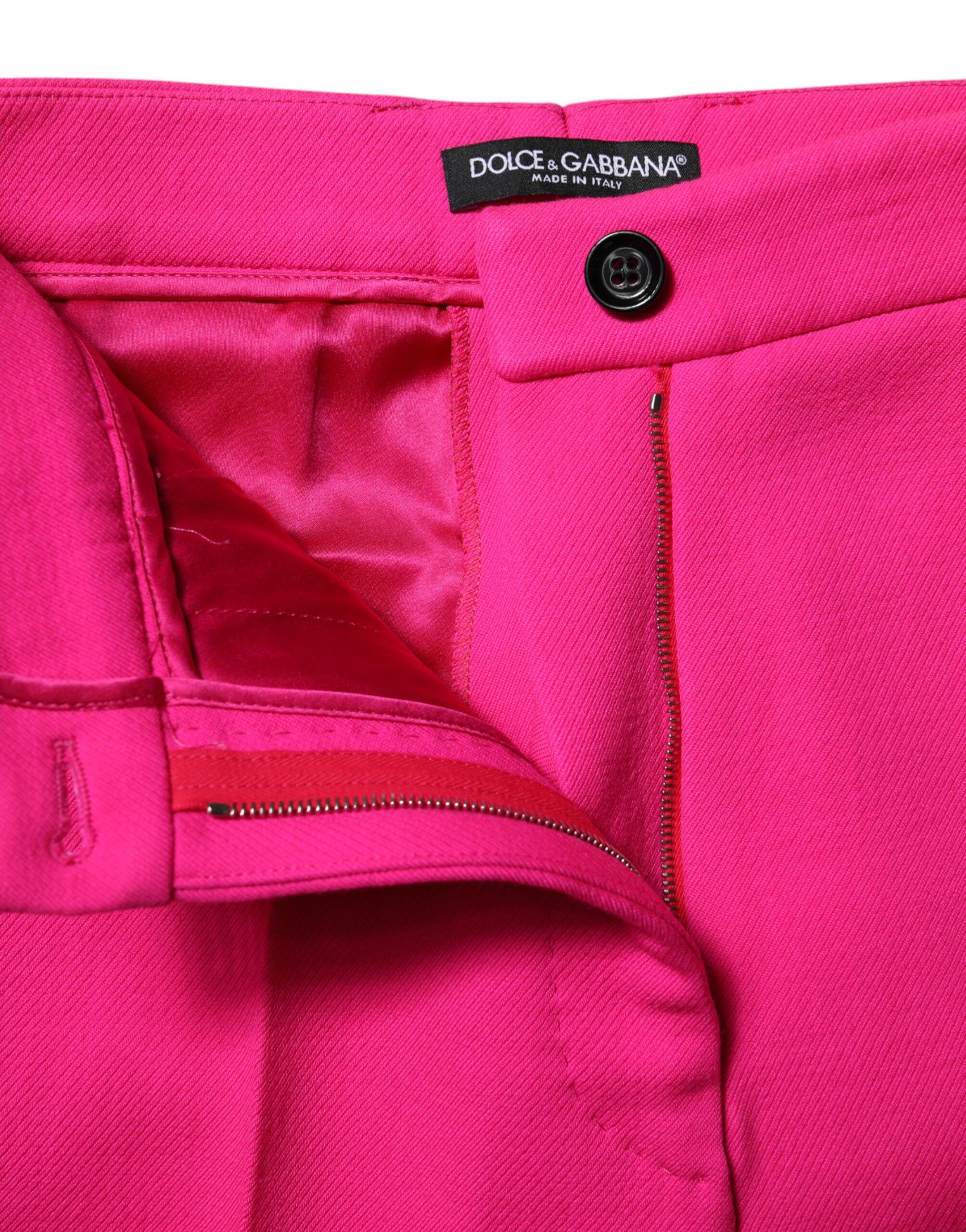 Dolce & Gabbana Fuchsia Pink HighWaist Tapered Trouser Women's Pants