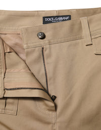 Dolce & Gabbana Beige Mid Waist Cargo Tapered Women's Pants