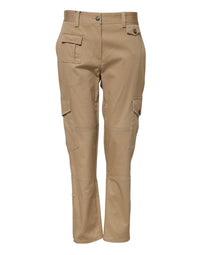 Dolce & Gabbana Beige Mid Waist Cargo Tapered Women's Pants