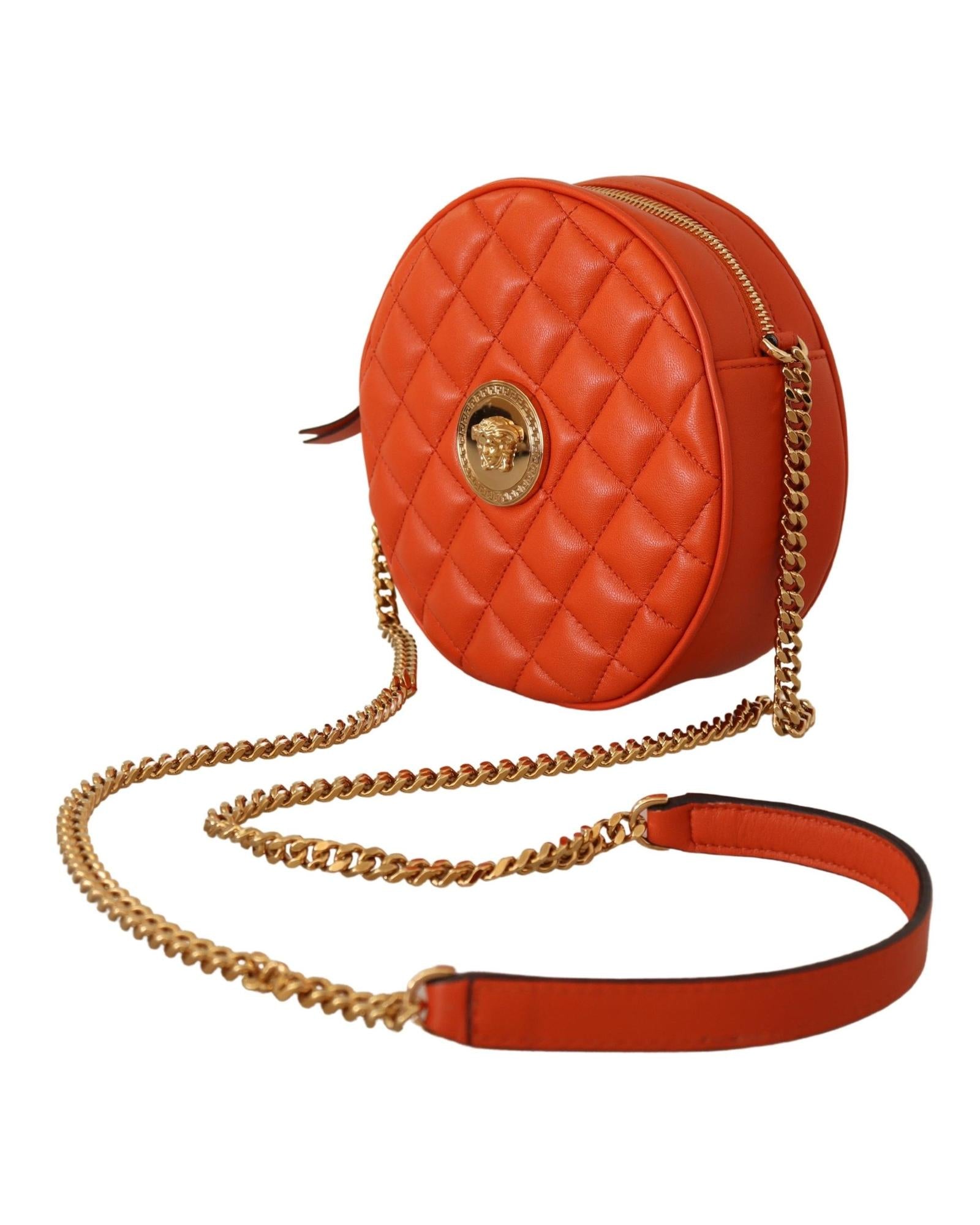Versace  La Medusa Chain Bag in Orange