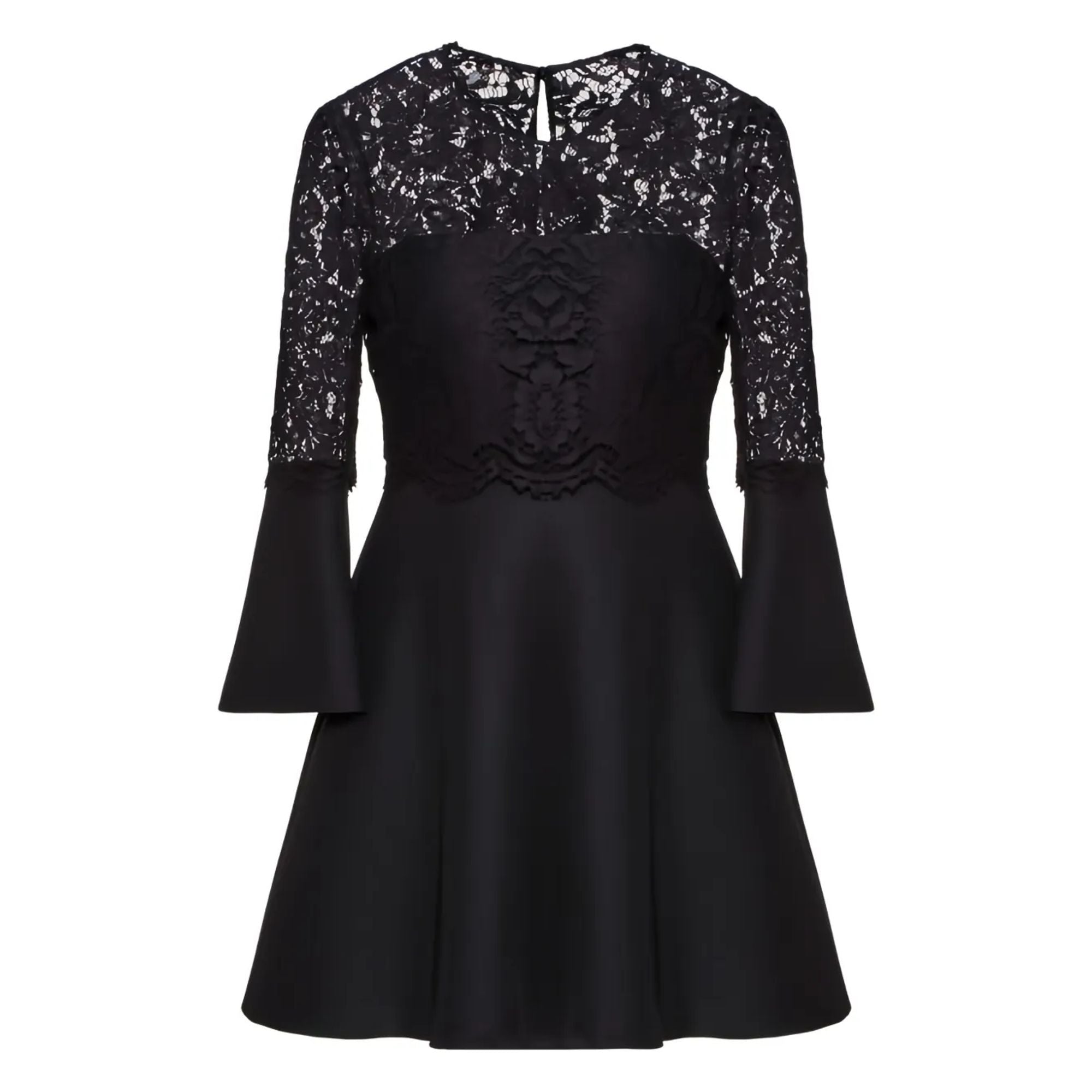 Valentino Garavani Lace-Paneled Flared Dress
