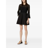Valentino Garavani Lace-Paneled Flared Dress