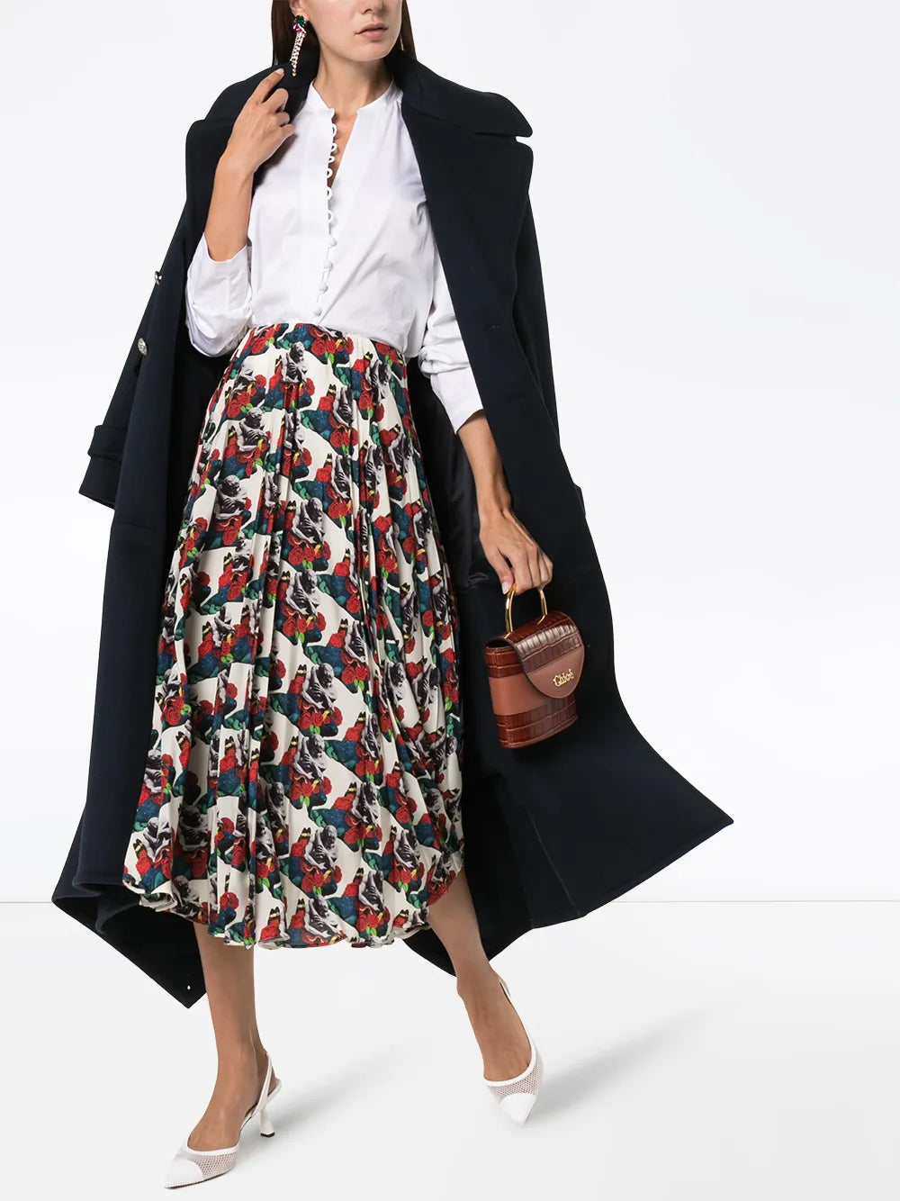 Valentino Garavani X Undercover Lovers Print Pleated Skirt